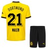 Koszulka Borussia Dortmund Malen 21 Dziecięcy Domowe 2023-24 Koszulki Piłkarskie Krótki Rękaw